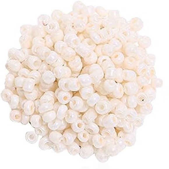 White Snowball Pom Pom Beaded Big Puff Post Earrings 1" Round Seed Bead Boho New - Picture 3 of 5